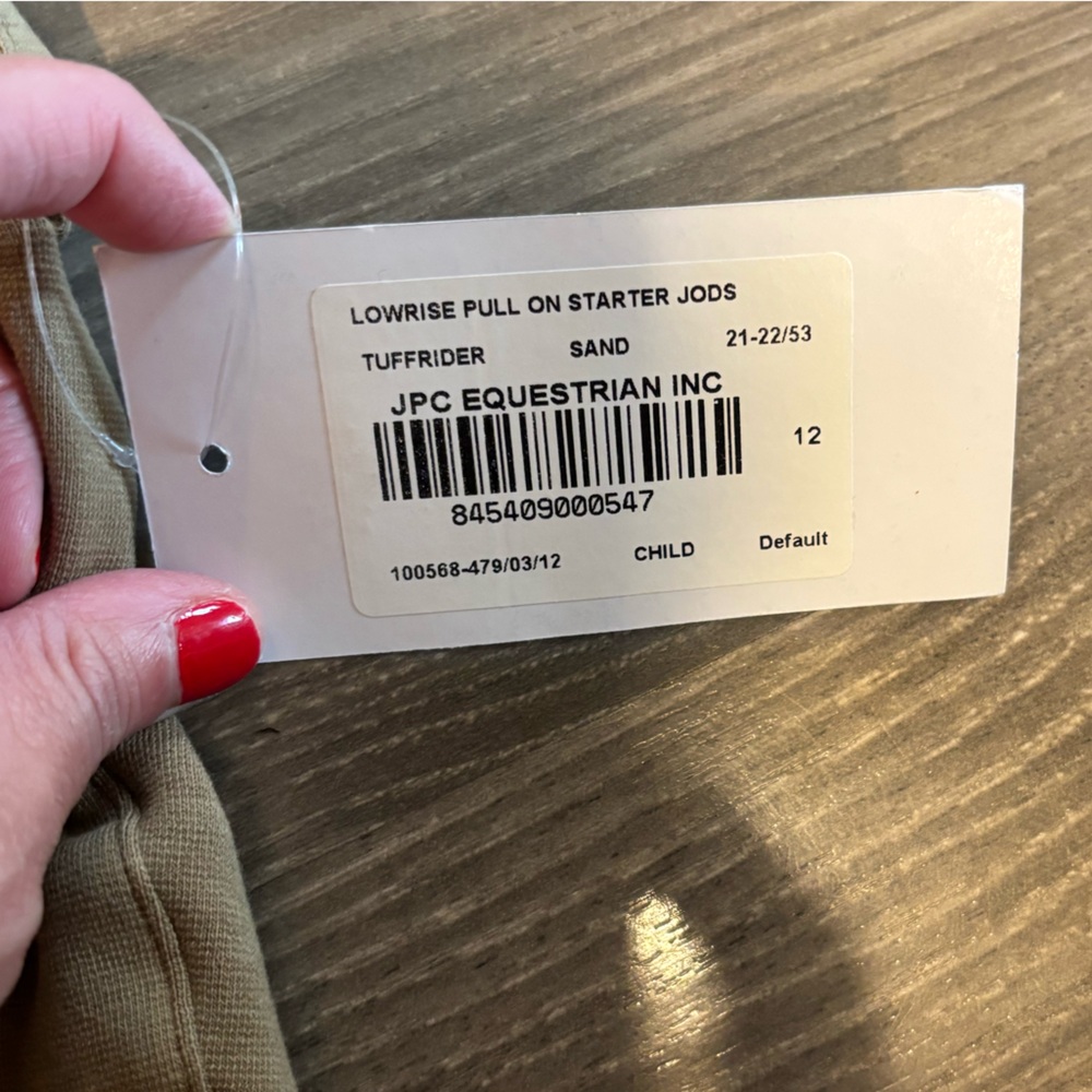 Tuff Rider Tan Kids Riding Pants Size 12 - Picture 2 of 4